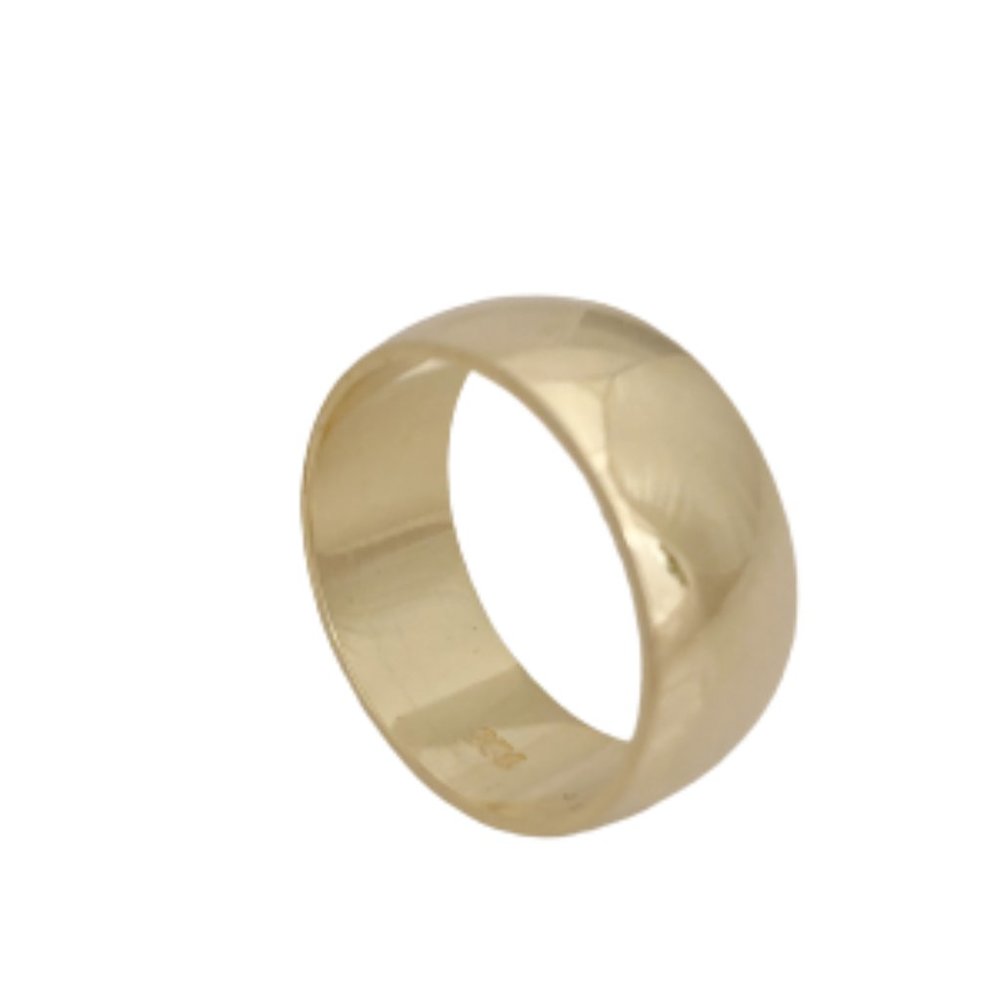 8 MM Round 14KT Gold Plated Silver Band Ring
